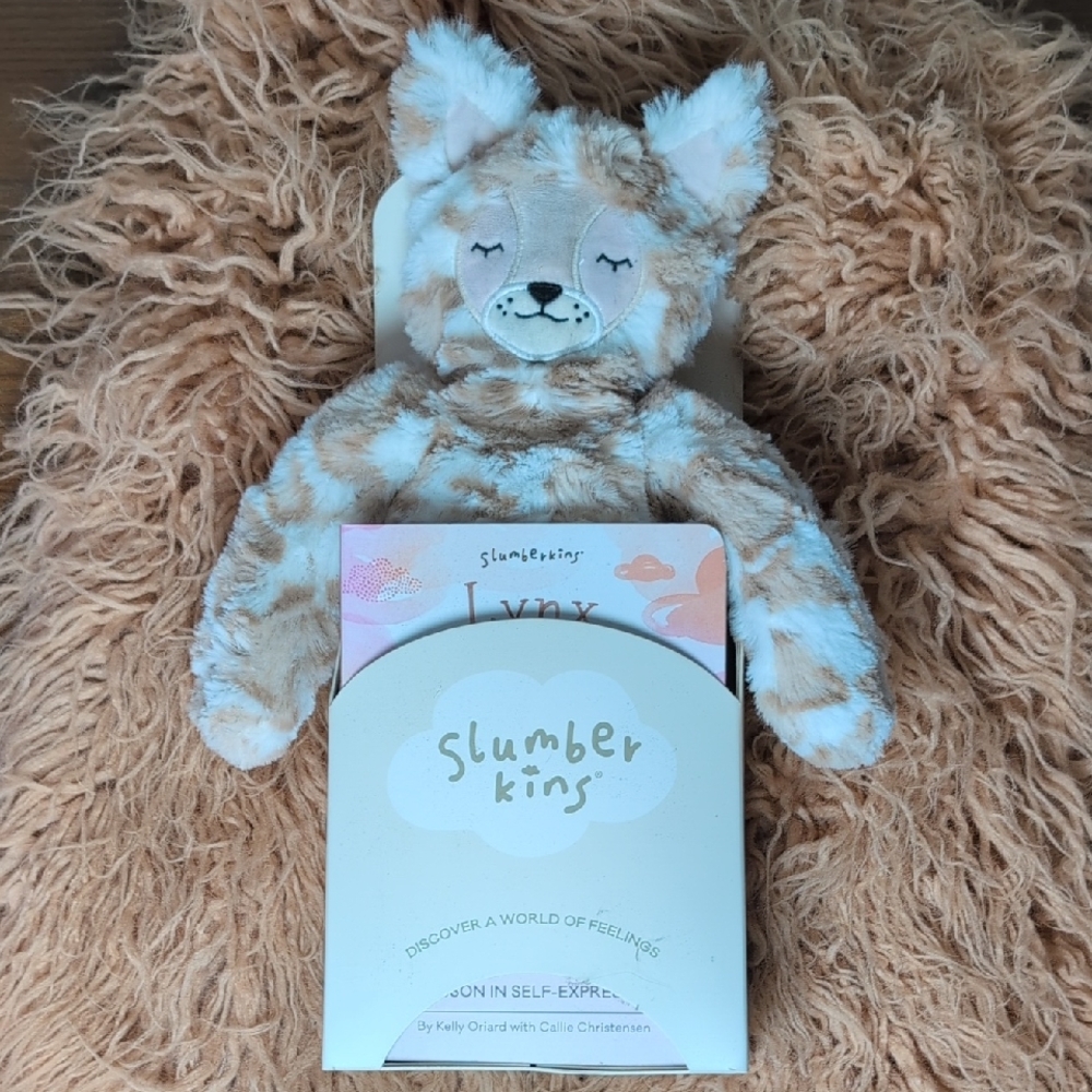 Slumberkins Lynx Kin Plush Toy Board Book Affirmation Card Sold Out New Resilien